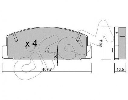 Тормозные колодки зад. Mazda 323/626 94-04 (akebono) CIFAM 822-302-1 (фото 1)