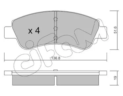 Гальмівні колодки перед Citroen Berlingo /С3/С4/1.0-2.0 03- CIFAM 822-327-0