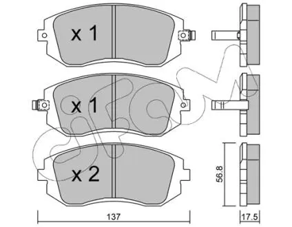 Гальмівні колодки перед. Subaru Impreza 02-/Forester 02- (akebono) CIFAM 822-500-0