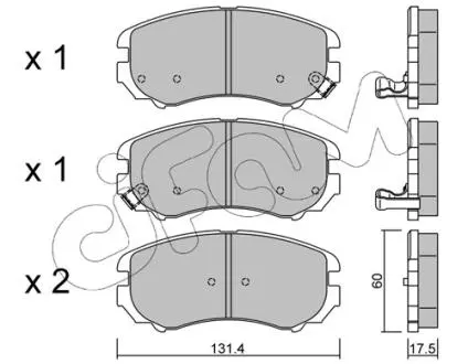 Гальмівні колодки перед. Hyundai Sonata/Tucson/Kia Sportage 1.6-2.7 01- CIFAM 822-503-0