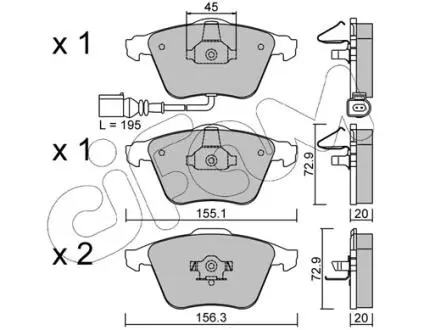 Гальмівні колодки перед. Audi A4/A6/A8 00- CIFAM 822-549-2