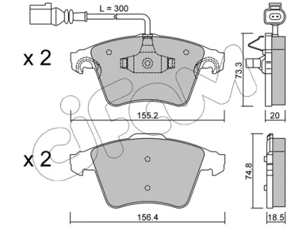 VW тормозные колодки передние.Touareg (teves) 02- CIFAM 822-552-2