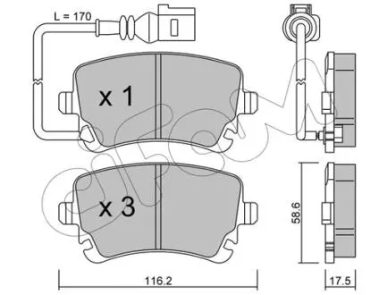 Колодки гальмівні задн. Transporter (15-21) CIFAM 822-554-0