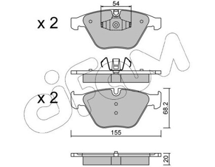 Тормозные колодки перед. BMW 3 (E90)/5 (E60)/7 (E65) 02-13 (ATE) CIFAM 822-558-6