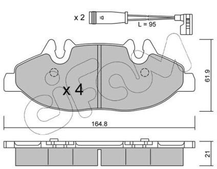 Гальмівні колодки перед. Vito (639) 03-07 (>ch.№342257) CIFAM 822-575-0K