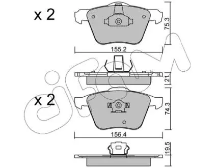 Колодки гальмівні перед. S60/S80/V70/XC70/XC90 (98-14) CIFAM 822-599-0
