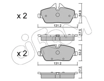 Тормозные колодки перед BMW 1 E87/Mini Cooper 1.2-2.0 03-12 CIFAM 822-664-0