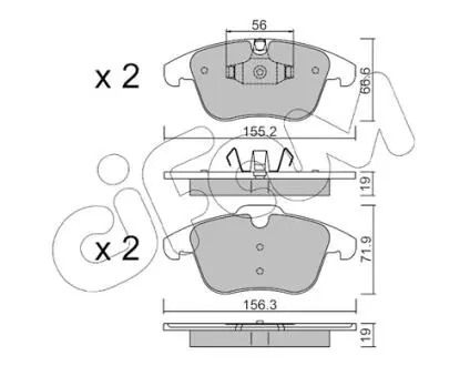 Колодки гальмівні пер. V60/S60/XC70/V70/S80/Discovery/Evoque/Freelander/Galaxy/Mondeo/S-Max 06- CIFAM 822-675-4