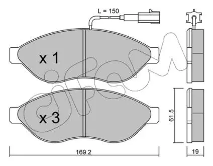 Гальмівні колодки перед. Jumper/Ducato/Boxer 06- (1.1-1.5t) CIFAM 822-708-0