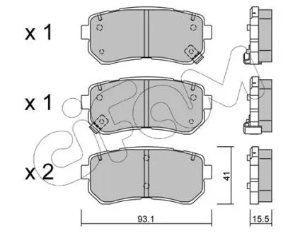 Колодки гальмівні задн. Accent/Ceed/Cerato/Creta/i20 (05-21) CIFAM 822-725-0