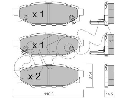 Колодки тормозные задние. Forester/Impreza/Legacy/Outback09- CIFAM 822-764-1