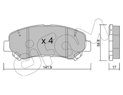 Гальмівні колодки перед. QASHQAI I/QASHQAI II/ X-TRAIL 1.5D-2.5 07- CIFAM 822-792-0