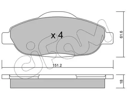 Гальмівні колодки перед. Peugeot 308 07- (Bosch) CIFAM 822-804-0