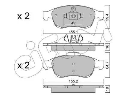 Гальмівні колодки перед. Megane 09-/Duster 10-/Dokker 13- CIFAM 822-817-0
