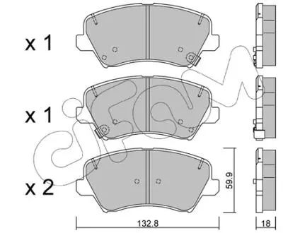 Колодки гальмівні перед. Ceed/Cerato/Elantra/Equus/i30 (09-21) CIFAM 822-944-0