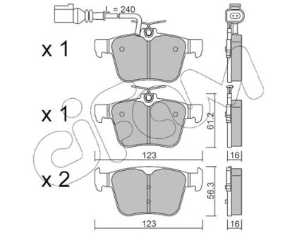 Гальмівні колодки дискові AUDI A3 RS3 15- TY£ CIFAM 822-981-1