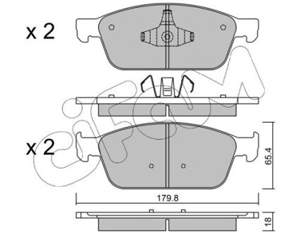 Гальмівні колодки перед. Ford Focus III/Kuga II/Connect 1.0-2.0 13- (Ate) CIFAM 822-989-0