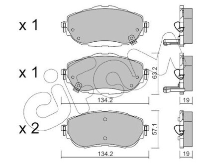 Колодки тормозные перед. Auris/Corolla (13-18) CIFAM 822-998-0 (фото 1)