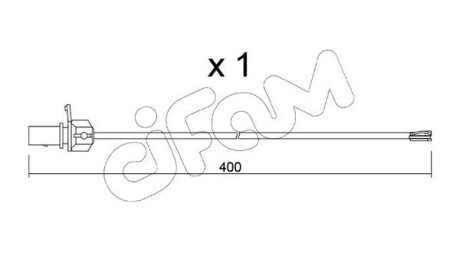 Датчик износа тормозных колодок (передних) Audi A4/A5/Q5/Q7 15- (К-кт 2шт.) L=405mm CIFAM SU347
