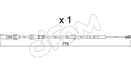 Датчик зношування гальмівних колодок (передніх) BMW X3 (G01)/X4 (G02) 17- (L=772mm) CIFAM SU361 (фото 1)