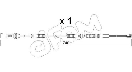 Датчик зношування гальмівних колодок (задніх) BMW X3 (G01)/X4 (G02) 17- (L=740mm) CIFAM SU362