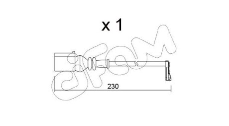 Датчик износа тормозных колодок VW Crafter 2.0TDI 16- (L=230mm) CIFAM SU364