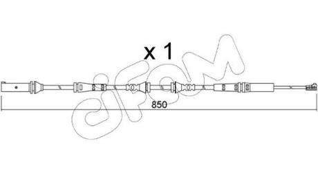 Датчик зносу гальмівних колодок (задніх) BMW 5 (G31)/6 (G32) GT 17- (L=868mm) CIFAM SU366 (фото 1)