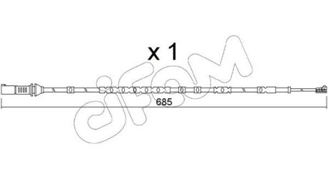Датчик износа тормозных колодок (задних) BMW i3 (I01) 13- (L=686mm) CIFAM SU370