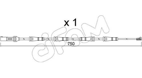 Датчик зносу гальмівних колодок (задніх) BMW X5 (G05/F95)/X7 (G07)/X6 (G06/F96) 18- (752mm) CIFAM SU373