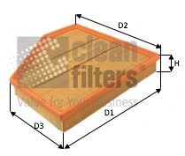 Фільтр повітряний BMW 1 (F20)/2 (F23)/3 (F31)/4 (F36) 2.0/3.0 15- CLEAN FILTERS MA3492