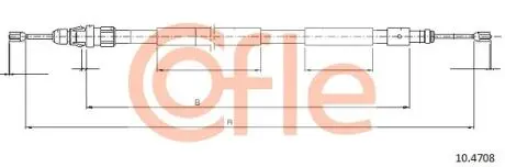 Трос ручного тормоза 10.4708 CITROEN BERLINGO 04- LEWA COFLE 104708