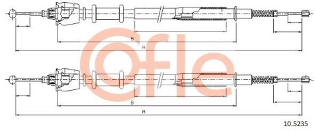 Трос ручного гальма COFLE 105235