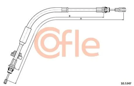 Трос ручного тормоза перед.Ford Tourneo Cucstom Autobus 2012/04- COFLE 105347
