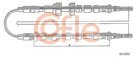 Трос ручного тормоза зад. Ford Escort/Orion 5/91- 3273/1311+1400 COFLE 105352