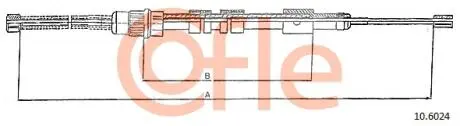 Трос ручного тормоза зад. П Peugeot 306 92-97 (корабления тормоза) 1561/1252 COFLE 106024