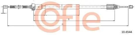 Трос ручного гальма зад. П RENAULT TWINGO II 2007- 1355/1043 COFLE 106544