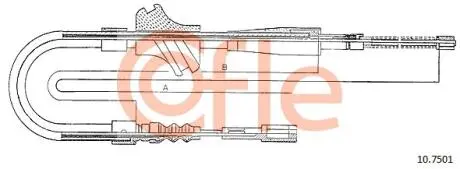 Трос ручного тормоза зад. Л Audi 80/90 78-88 (барабанные тормоза) 1195/415 COFLE 107501