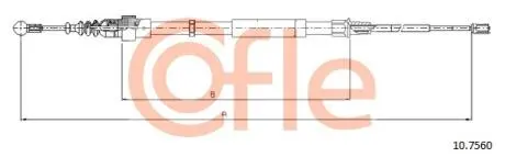 Трос ручного тормоза COFLE 107560
