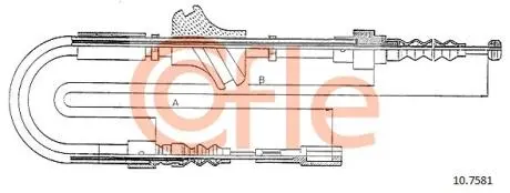 Трос ручного гальма лів./прав. Audi 100 85-A 200 88- (диск.) COFLE 107581