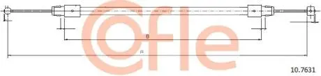 Трос ручного тормоза перед. VW TOUAREG (7LA, 7L6, 7L7) 2002/10-2010/05 COFLE 107631