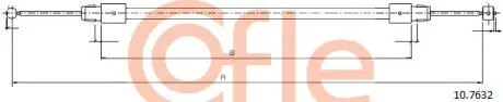 Трос ручного тормоза перед. AUDI Q7, VW TOUAREG PRZEDNI 11/2002 1630/1422 COFLE 107632