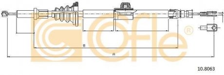 Трос ручного тормоза COFLE 108063 (фото 1)