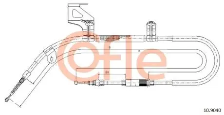 Трос ручного гальма 10.9040 SKODA SUPERB 02- LEWA COFLE 109040
