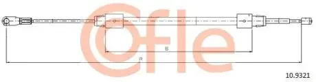 Трос ручного гальма лівий Mercedes A140/A160/A170 97- COFLE 10.9321