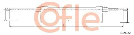 Трос ручного гальма правий Mercedes A140/A160/A170 97- COFLE 109322