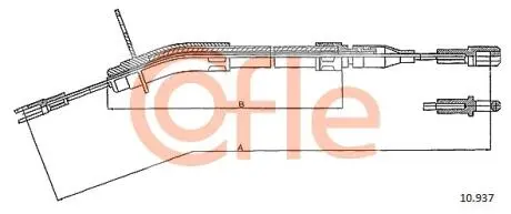 Трос ручного гальма лівий DB W123 76-85 COFLE 10937