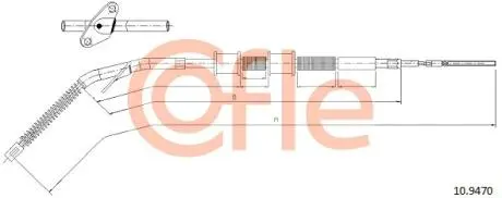 Трос ручного тормоза.r. G (463) /L/ 2084/1728 COFLE 109470