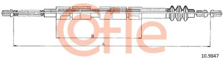 Трос ручного тормоза COFLE 109847