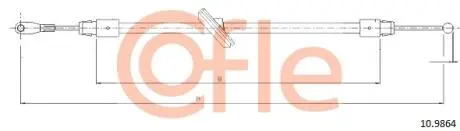 Трос ручного тормоза перед. MB Spinter 509-524 06- VW Crafter 2.0-2.5TDI 06- COFLE 109864