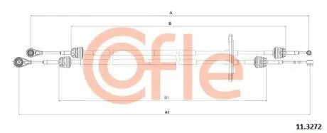 Трос перемикання КПП (Л+П) Fiat Fiorino 1.3 JTD 07- COFLE 11.3272